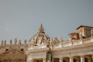 St. peter's basilica dome against a clear sky